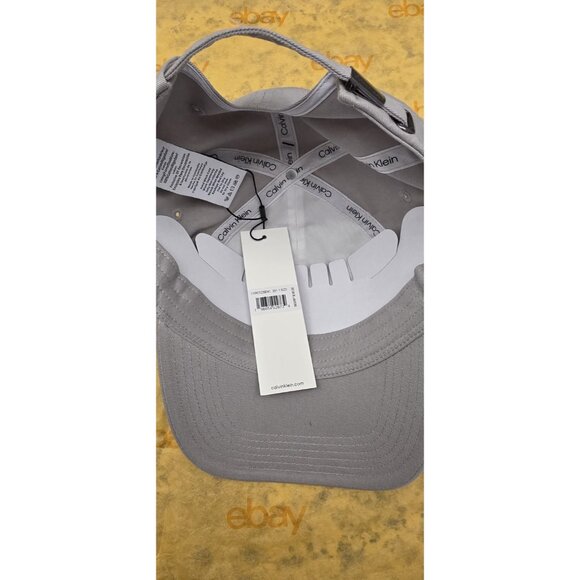 Calvin Klein Gray Adjustable Baseball Cap Cotton Minimalist Hat One Size‎ - Picture 4 of 9
